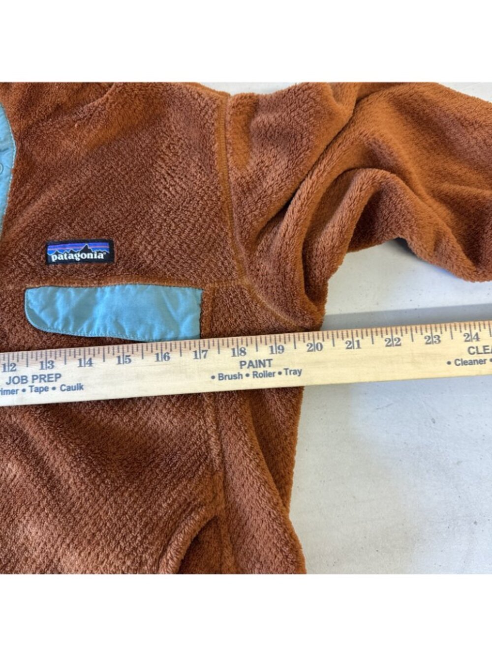 Patagonia Sweater Women Medium Copper Teal Pullover Snap Fleece Polartec Better - Picture 8 of 10